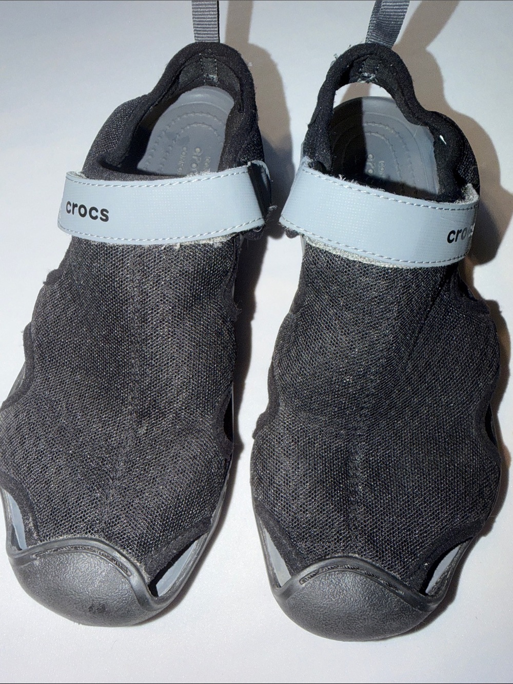Crocs Black Mesh Swiftwater Sandals Adjustable Women's Size 8